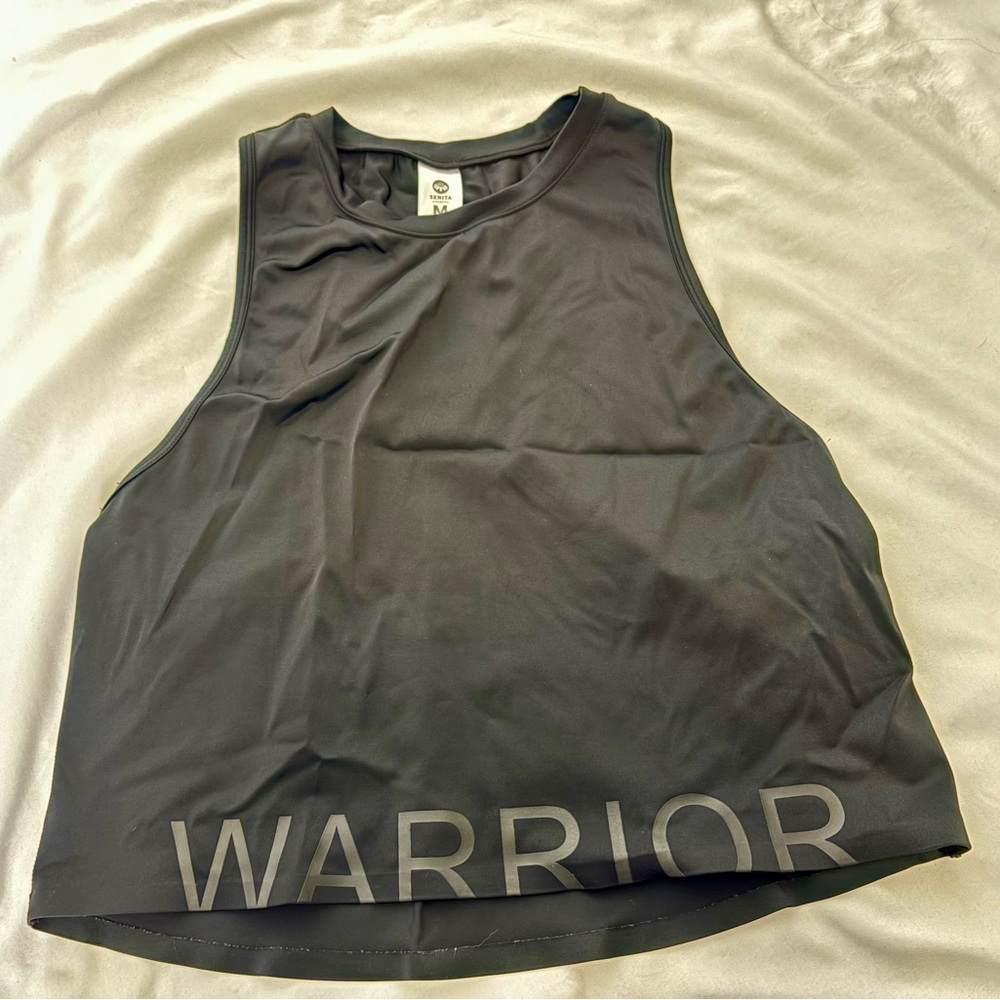 Senita Athletics Black Warrior Crop Top